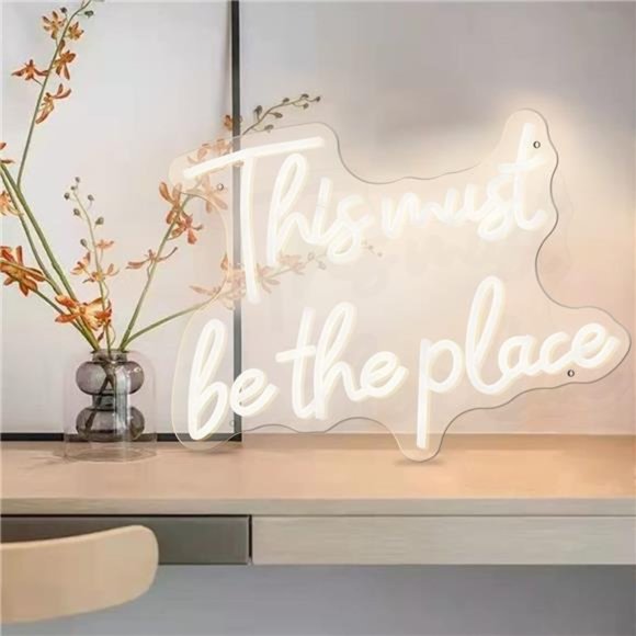 This Must Be the Place NeonSign for Wall Décor,Neon LightSign for Couple Bedroom - Picture 5 of 6